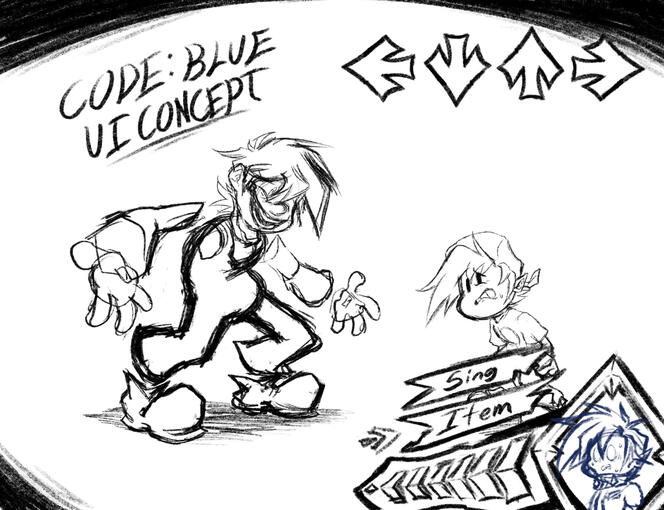 CODE: BLUE - UI Concept (Arrows & Menu)