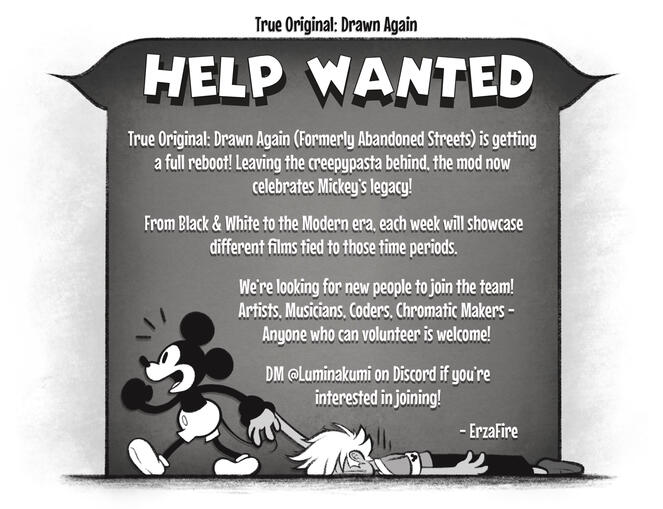 True Original: Drawn Again - Help Wanted!